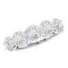 14K White Gold Designer Diamond Cluster Band 0.89ct