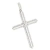 14K White Gold Designer Diamond Cross Pendant 0.42ct