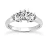 14K White Gold 3 Stone Diamond Engagement Ring 0.80ct