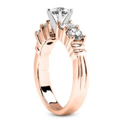 14K White Gold 5 Stone Round Diamond Engagement Ring 0.90ct 11 14K White Gold 5 Stone Round Diamond Engagement Ring 0.90ct -Borcely Jewelry Sales 14k gold designer diamond engagement ring 090ct p 26887 back rose 20220426