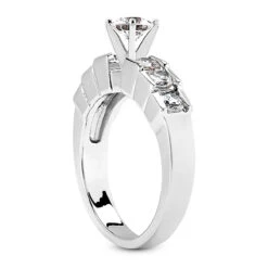 14K White Gold Designer Prong And Bar Set Diamond Engagement Ring 1.70ct -Borcely Jewelry Sales 14k gold designer diamond engagement ring 170ct p 25975 back white 20220426