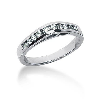 14K White Gold Round Diamond Engagement Ring Band 0.20ct 1 14K White Gold Round Diamond Engagement Ring Band 0.20ct