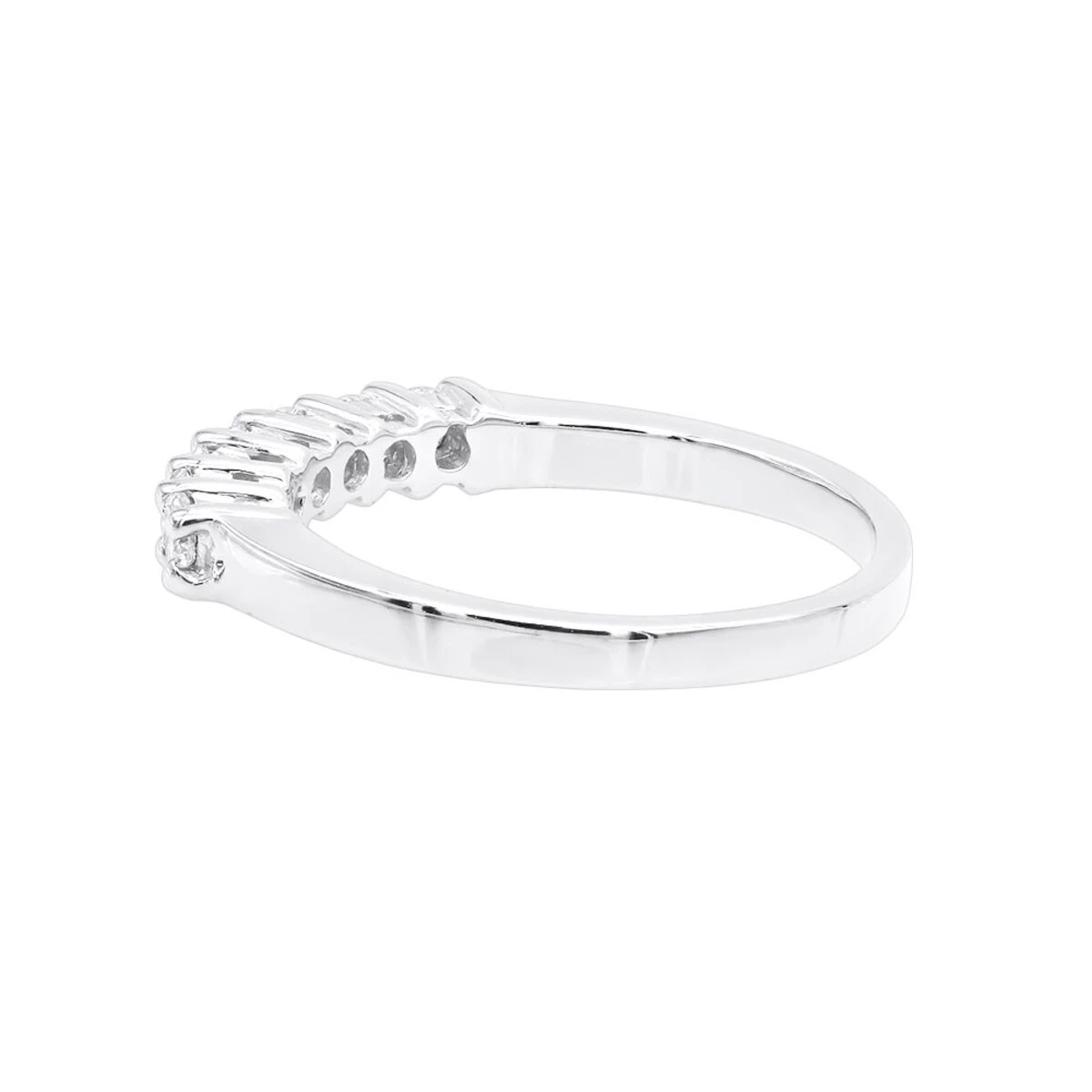 14K White Gold 7 Stone Designer Diamond Engagement Ring Band 0.25ct 4 14K White Gold 7 Stone Designer Diamond Engagement Ring Band 0.25ct - Image 4