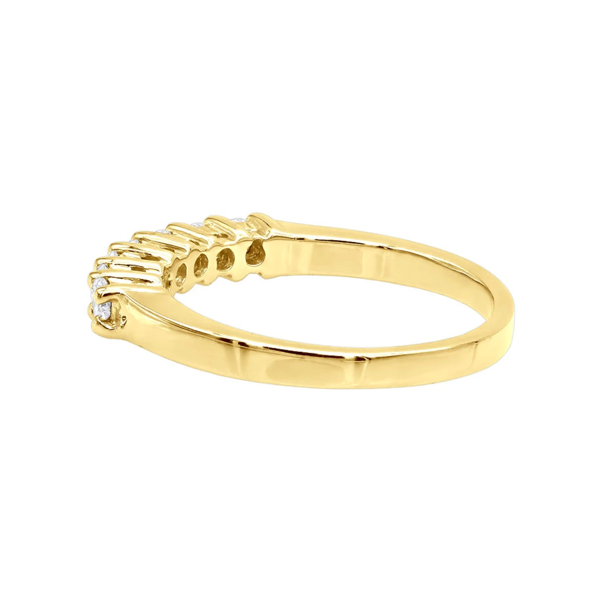 14K White Gold 7 Stone Designer Diamond Engagement Ring Band 0.25ct 5 14K White Gold 7 Stone Designer Diamond Engagement Ring Band 0.25ct - Image 5