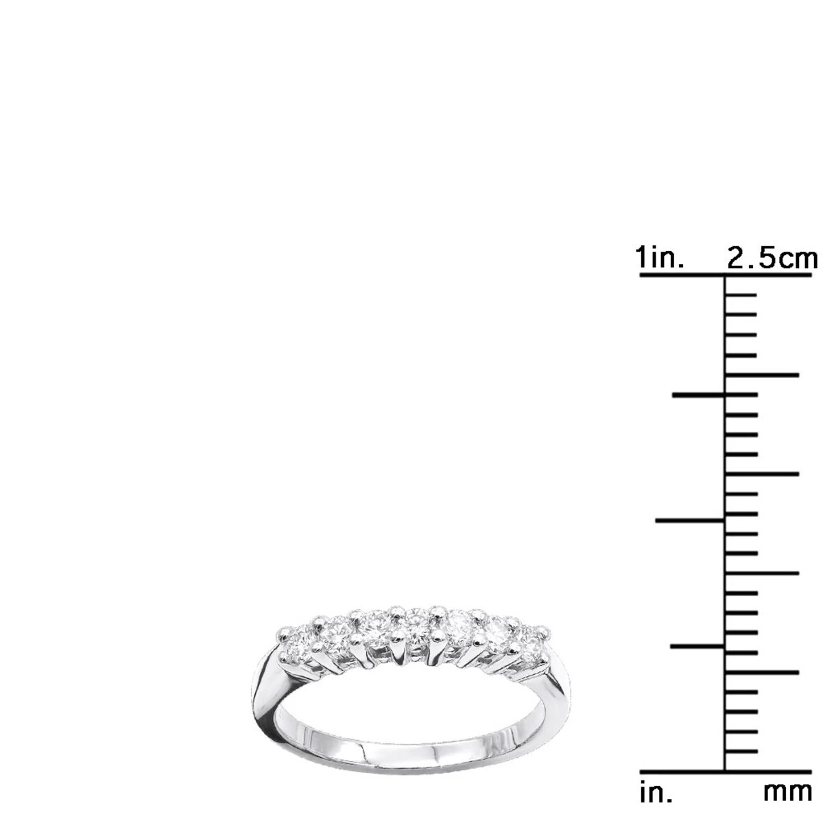 14K White Gold 7 Stone Designer Diamond Engagement Ring Band 0.25ct 8 14K White Gold 7 Stone Designer Diamond Engagement Ring Band 0.25ct - Image 8