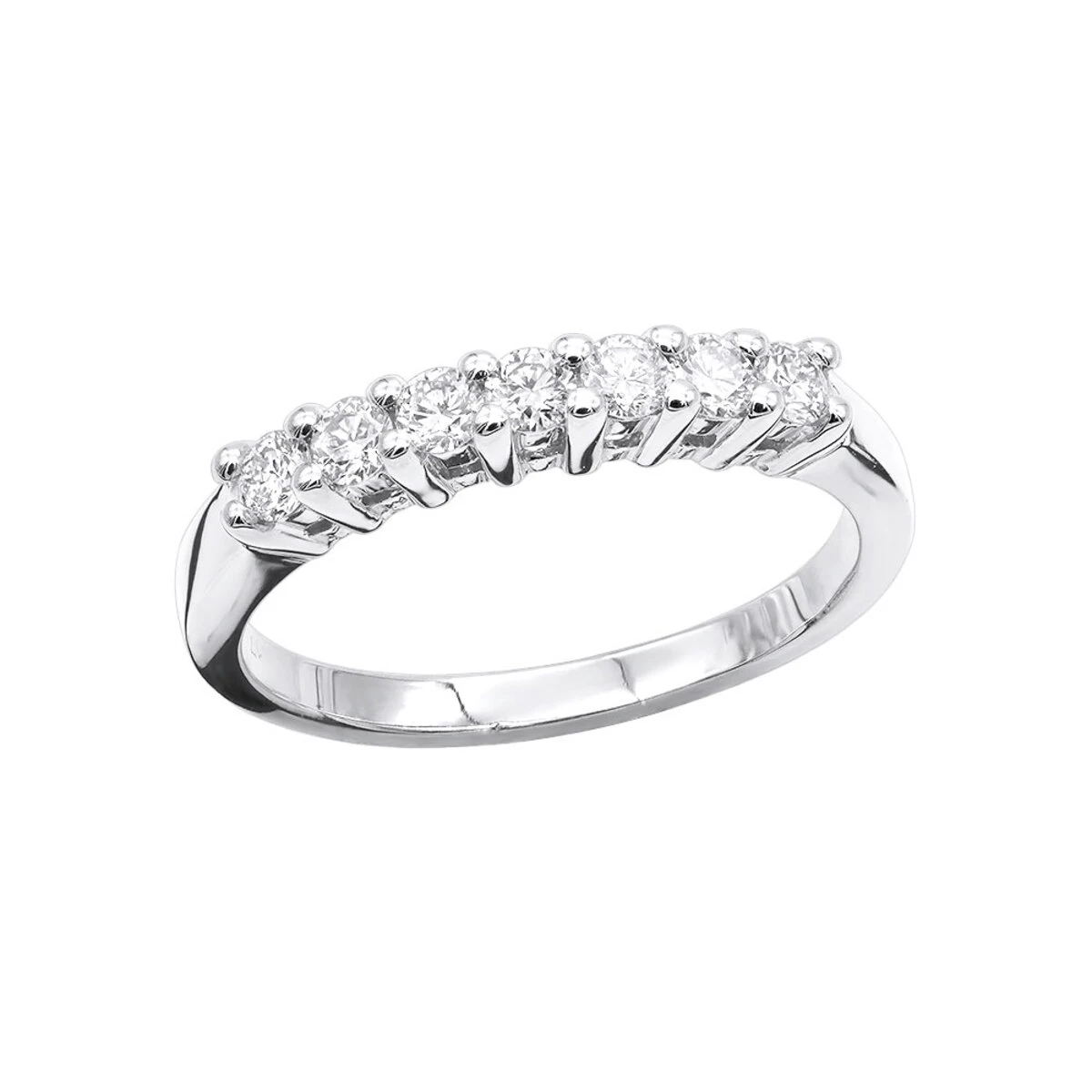 14K White Gold 7 Stone Designer Diamond Engagement Ring Band 0.25ct 1 14K White Gold 7 Stone Designer Diamond Engagement Ring Band 0.25ct