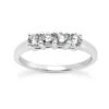 14K White Gold 4 Stone Diamond Engagement Ring Band 0.40ct