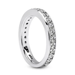 14K White Gold Handmade Diamond Engagement Ring Band 0.51ct -Borcely Jewelry Sales 14k gold designer diamond engagement ring band 051ct p 26369 back white 20220426