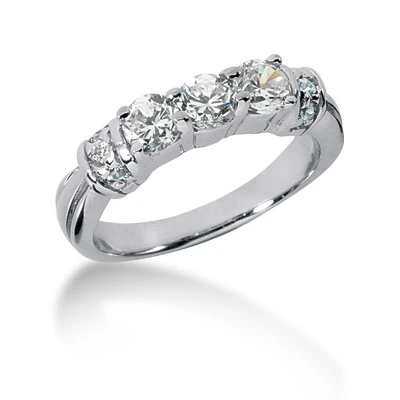 14K White Gold Designer Diamond Engagement Ring Band 1.02ct 1 14K White Gold Designer Diamond Engagement Ring Band 1.02ct