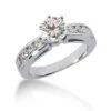 14K White Gold Handmade Diamond Engagement Ring Set 1.24ct