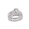 14K White Gold Designer Diamond Engagement Ring Set 1.83ct