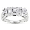 14K White Gold Designer Diamond Wedding Band For Women 1.75ct