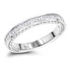 14K White Gold Designer Diamond Wedding Band For Women Princess Cut Diamonds 0.7ct