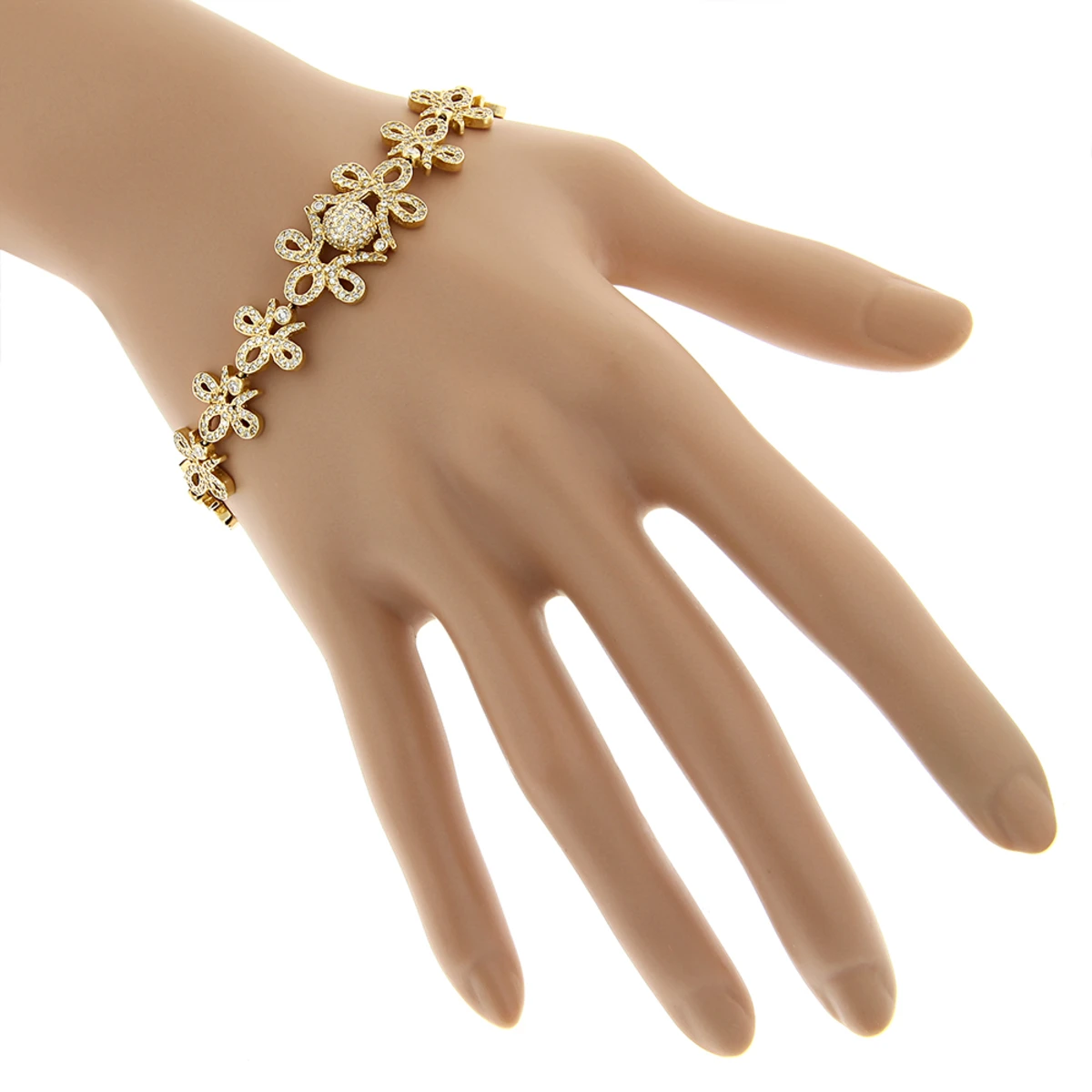 14K Yellow Gold Designer Ladies Diamond Bracelet 7.10ct 5 14K Yellow Gold Designer Ladies Diamond Bracelet 7.10ct - Image 5