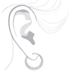 14K Yellow Gold Designer Pave Diamond Hoop Earrings For Women 1 Inch 1.7ct 8 14K Yellow Gold Designer Pave Diamond Hoop Earrings For Women 1 Inch 1.7ct -Borcely Jewelry Sales 14k gold designer pave diamond hoop earrings for women 1 inch 17ct 803217 bodye