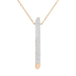 14K Yellow Gold Designer Vertical Diamond Bar Necklace Ladies Pendant With Chain 0.5ct -Borcely Jewelry Sales 14k gold designer vertical diamond bar necklace ladies pendant with chain 803215 ro