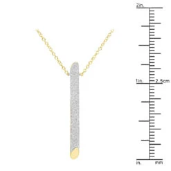 14K Yellow Gold Designer Vertical Diamond Bar Necklace Ladies Pendant With Chain 0.5ct -Borcely Jewelry Sales 14k gold designer vertical diamond bar necklace ladies pendant with chain 803215 rulerye