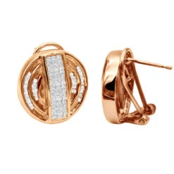 14K Yellow Gold Diamond Circle Earrings 1.27ct -Borcely Jewelry Sales 14k gold diamond circle earrings 127ct p 22297 rose 20220410