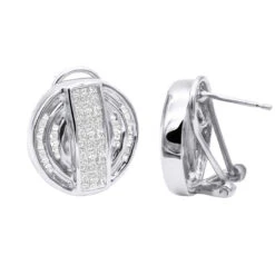 14K Yellow Gold Diamond Circle Earrings 1.27ct -Borcely Jewelry Sales 14k gold diamond circle earrings 127ct p 22297 white