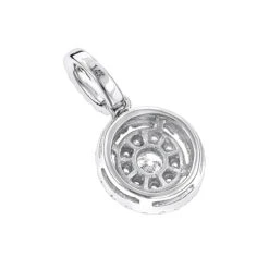 14K White Gold Diamond Circle Pendant For Women By Luxurman 0.33ct -Borcely Jewelry Sales 14k gold diamond circle pendant for women by luxurman 033ct backwh