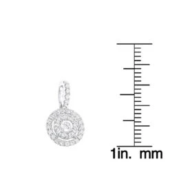 14K White Gold Diamond Circle Pendant For Women By Luxurman 0.33ct -Borcely Jewelry Sales 14k gold diamond circle pendant for women by luxurman 033ct rulerwh