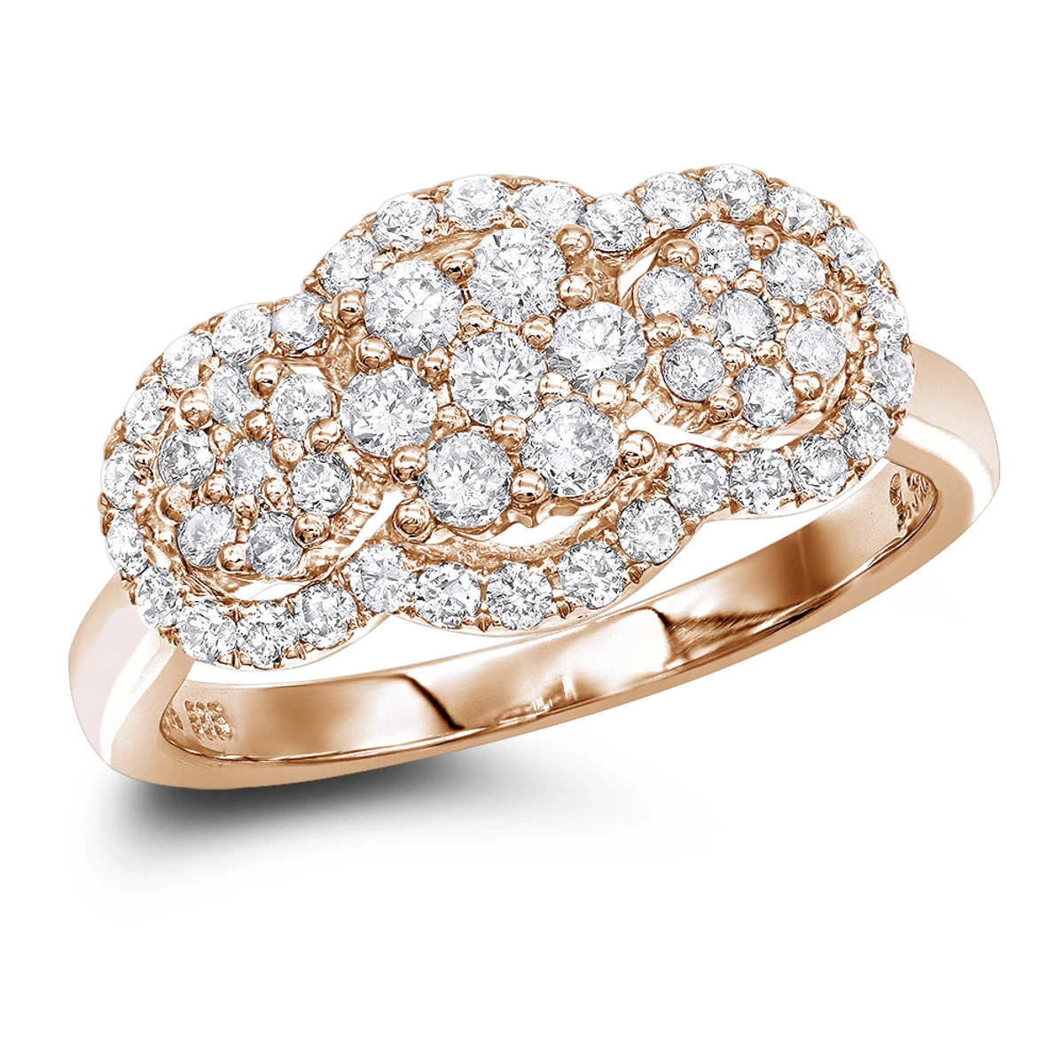 14K White Gold Diamond Cluster Ring 0.96ct 3 14K White Gold Diamond Cluster Ring 0.96ct - Image 3