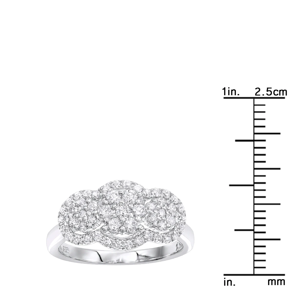 14K White Gold Diamond Cluster Ring 0.96ct 5 14K White Gold Diamond Cluster Ring 0.96ct - Image 5