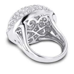 14K White Gold Diamond Cocktail Ring 4.53ct -Borcely Jewelry Sales 14k gold diamond cocktail ring 453ct p 40378 backwh