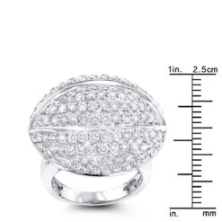 14K White Gold Diamond Cocktail Ring 4.53ct -Borcely Jewelry Sales 14k gold diamond cocktail ring 453ct p 40378 rulerwh