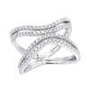 14K White Gold Diamond Cocktail Ring For Women 0.8ct By Luxurman Fashion