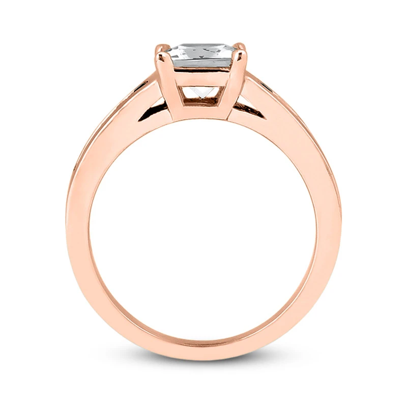 14K White Gold Princess Cut Diamond Designer Engagement Ring 0.80ct 7 14K White Gold Princess Cut Diamond Designer Engagement Ring 0.80ct - Image 7