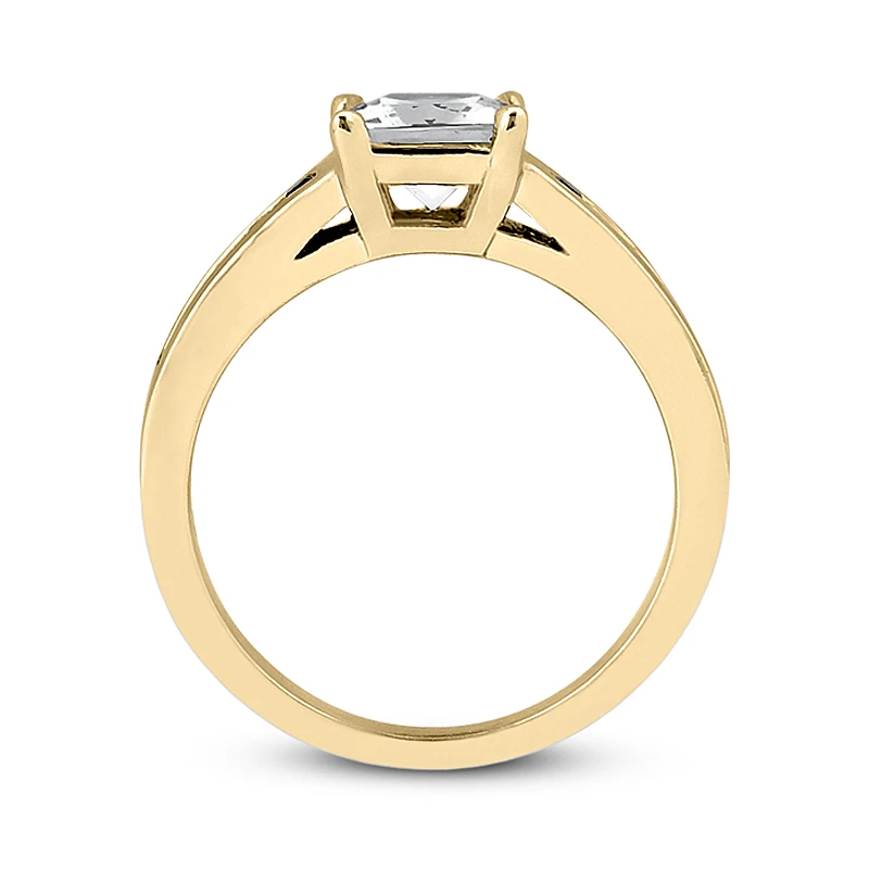 14K White Gold Princess Cut Diamond Designer Engagement Ring 0.80ct 8 14K White Gold Princess Cut Diamond Designer Engagement Ring 0.80ct - Image 8