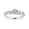 14K White Gold Handmade Round Diamond Designer Engagement Ring 0.90ct