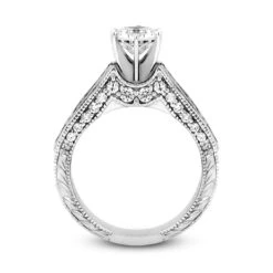 14K White Gold Milgrain Diamond Designer Engagement Ring 1.34ct 17 14K White Gold Milgrain Diamond Designer Engagement Ring 1.34ct -Borcely Jewelry Sales 14k gold diamond designer engagement ring 134ct p 28324 additional white