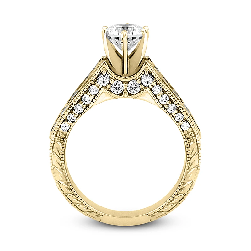 14K White Gold Milgrain Diamond Designer Engagement Ring 1.34ct 8 14K White Gold Milgrain Diamond Designer Engagement Ring 1.34ct - Image 8