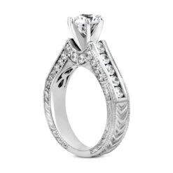 14K White Gold Milgrain Diamond Designer Engagement Ring 1.34ct 12 14K White Gold Milgrain Diamond Designer Engagement Ring 1.34ct -Borcely Jewelry Sales 14k gold diamond designer engagement ring 134ct p 28324 back white 20220426