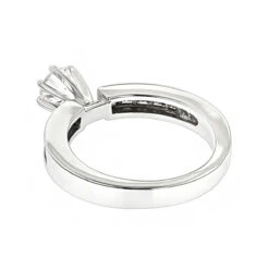 14K White Gold Handmade Princess And Round Diamond Designer Engagement Ring 1ct -Borcely Jewelry Sales 14k gold diamond designer engagement ring 1ct p 28677 backwh