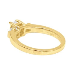 Thin 14K Yellow Gold Diamond Designer Engagement Ring Band 0.38ct -Borcely Jewelry Sales 14k gold diamond designer engagement ring band 038ct p 23364 backye