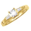 Thin 14K Yellow Gold Diamond Designer Engagement Ring Band 0.38ct