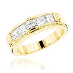 14K Yellow Gold Diamond Designer Engagement Ring Band 1.50ct