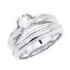 14K White Gold Handmade Diamond Designer Engagement Ring Set 1.76ct