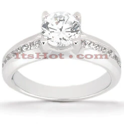 14K White Gold Handmade Diamond Designer Engagement Ring Set 1.76ct -Borcely Jewelry Sales 14k gold diamond designer engagement ring set 176ct p 22448back