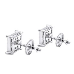 14K Yellow Gold Diamond Earrings Princess Cut Diamonds 0.65ct -Borcely Jewelry Sales 14k gold diamond earrings princess cut diamonds 065ct p 22469 backwh