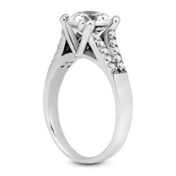 14K White Gold Diamond Handcrafted Engagement Ring Mounting 0.20ct -Borcely Jewelry Sales 14k gold diamond engagement ring mounting 020ct p 23586 back white 20220426