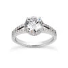 Handmade 14K White Gold Diamond Engagement Ring Mounting 0.38ct