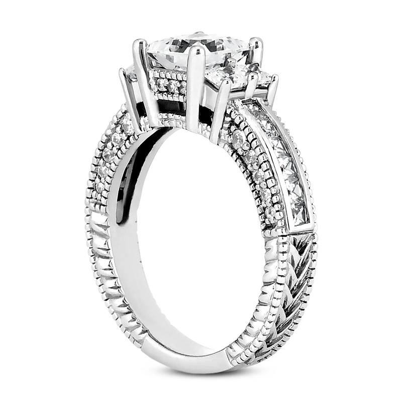 14K White Gold Diamond Engagement Ring Mounting 0.74ct 4 14K White Gold Diamond Engagement Ring Mounting 0.74ct - Image 4