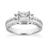 14K White Gold Diamond Engagement Ring Mounting 0.74ct