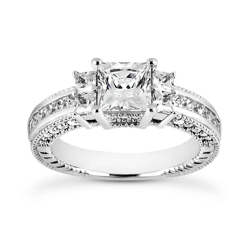 14K White Gold Diamond Engagement Ring Mounting 0.74ct 1 14K White Gold Diamond Engagement Ring Mounting 0.74ct