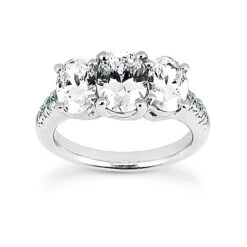 14K White Gold Diamond Engagement Ring Set 1.48ct -Borcely Jewelry Sales 14k gold diamond engagement ring set 148ct p 24648 back white 20220426