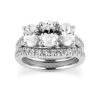 14K White Gold Diamond Engagement Ring Set 1.48ct